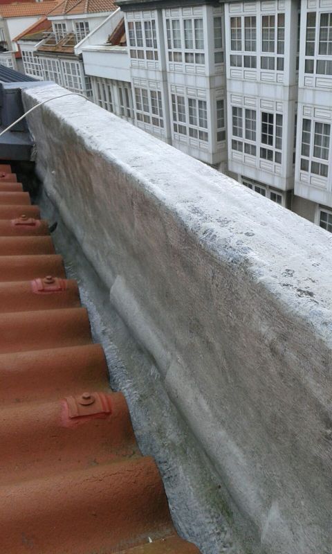Imagen de canalón interior con imprimación